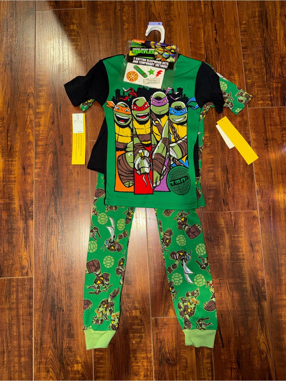 Nickelodeon Teenage Mutant Ninja Turtles Green and Purple Kids Sleepwear Set